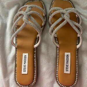 Steve Madden Women's Silver and Tan Sandals